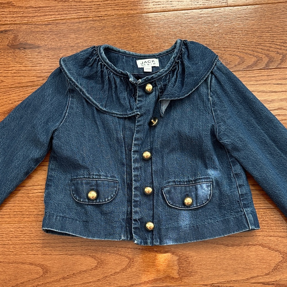 Janie and Jack Blue Jean Jacket with Gold Buttons